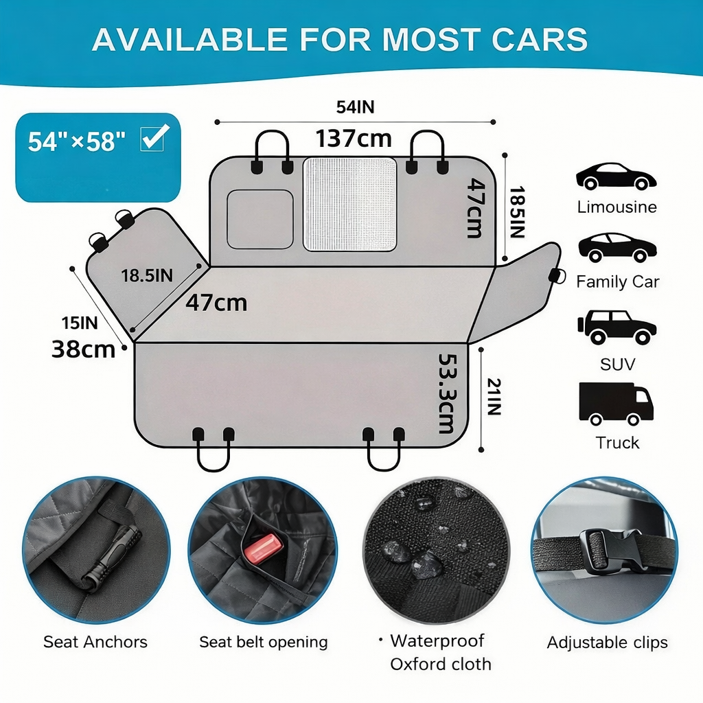Non-Slip Dog Car Seat Cover