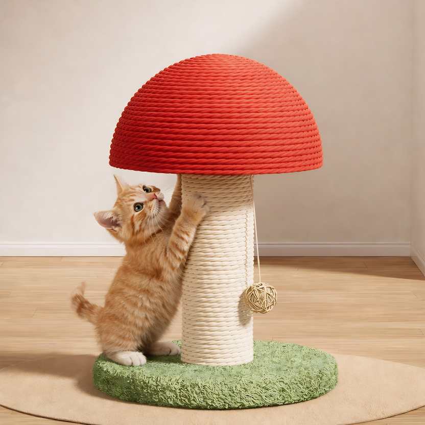 Mushroom & Carrot Cat Scratching Post